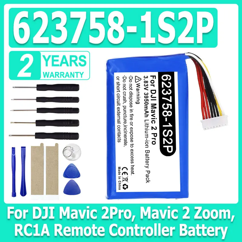 

3.83v 3950mAh Battery for DJI Mavic 2Pro,DJI Mavic Zoom Control 2 Pro Li-po Polymer Rechargeable 623758-1S2P + Tools