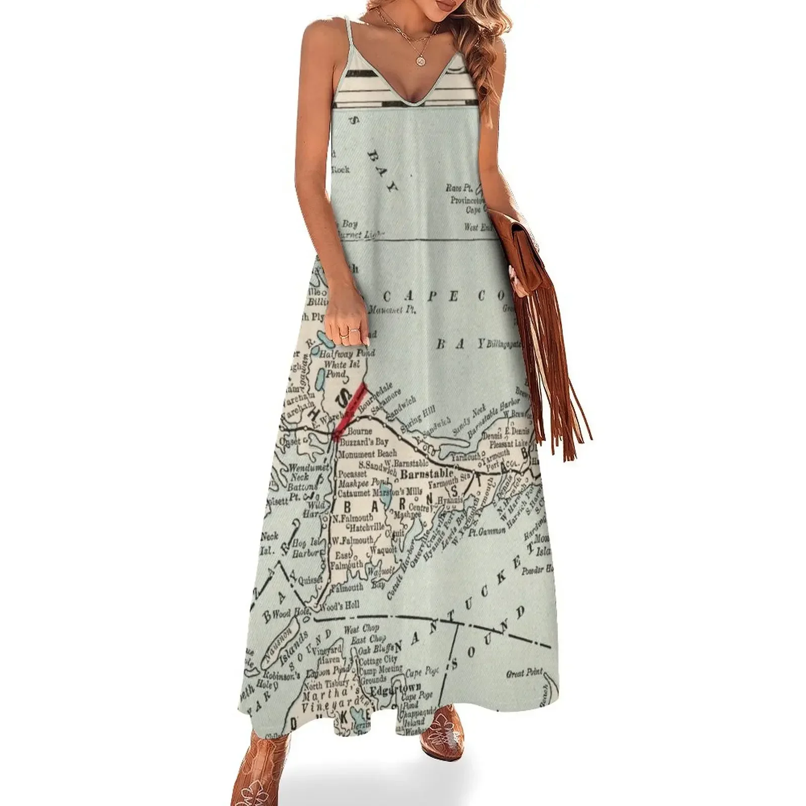 

Vintage Cape Cod Map (1893) Sleeveless Dress Clothing dresses korean style summer women's dress 2024 bandage dress