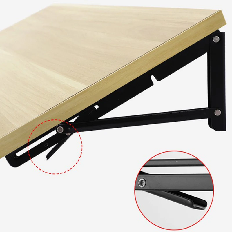 

1Pcs Campervan Folding Bracket Table Shelf Motorhome Caravan Black Finish Stainless Steel Mini Folding Table Car Accessories