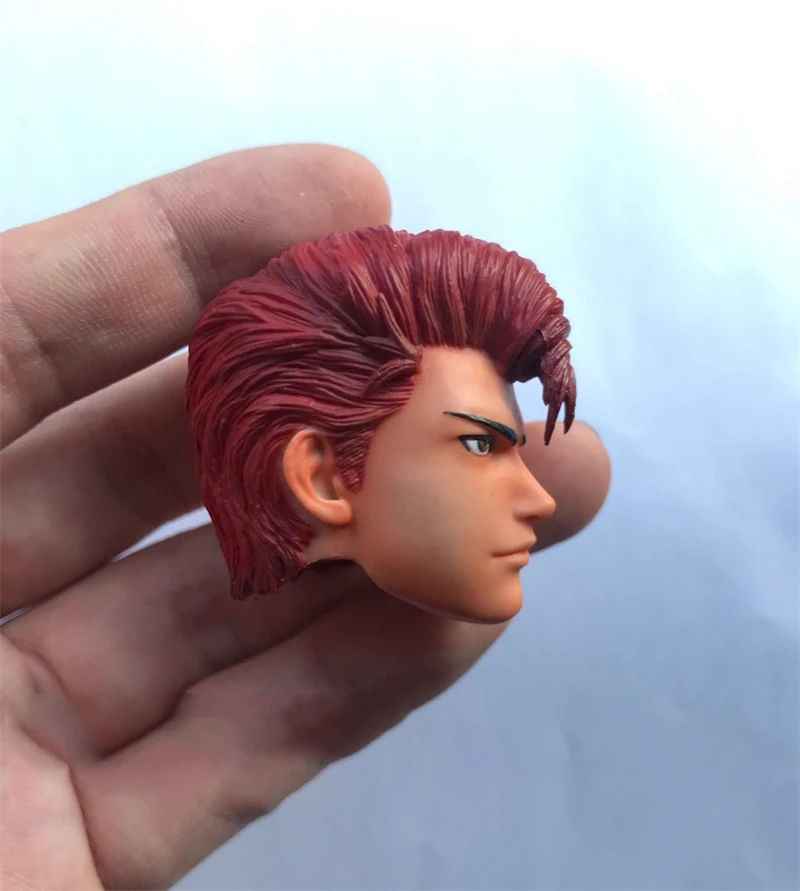 1/6 Shonoku High School Basketball Match YingMu Red Long Hair Head Sculpture Carving Model Fit 12inch Action Figures Collect DIY