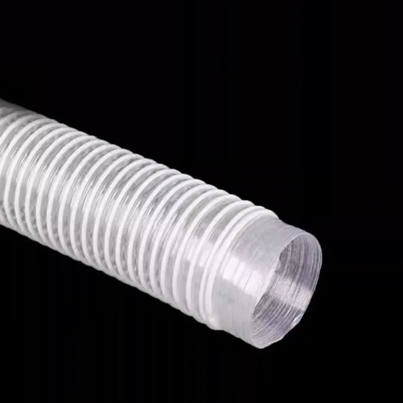 Industrial Transparent PVC Dust Suction Tube Vacuum Fume Exhaust Hose Air Pipe with Inner Diameter 32-100mm X 1-5 Meter for Use