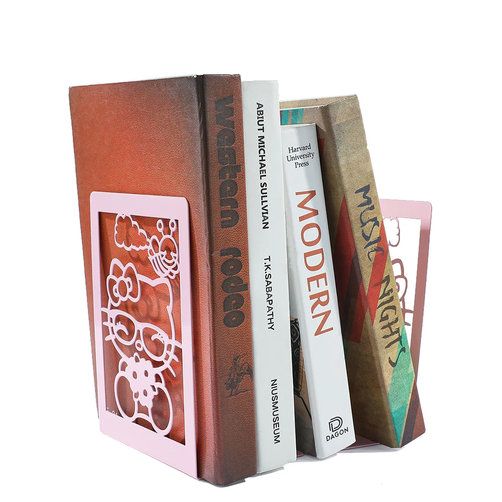 

2-piece pink glasses cat heavy-duty bookshelf, suitable for book lovers and home offices.