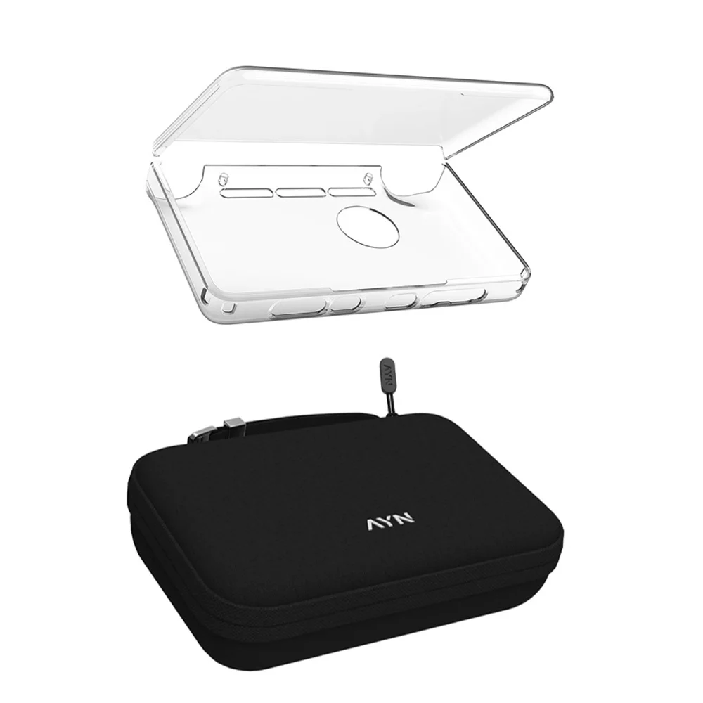Reebolnic Ayn Thor TPU Shell and Black Bag for Dual Screen Flip Game Console AYN THOR Official Accessories Storage Bag Portable
