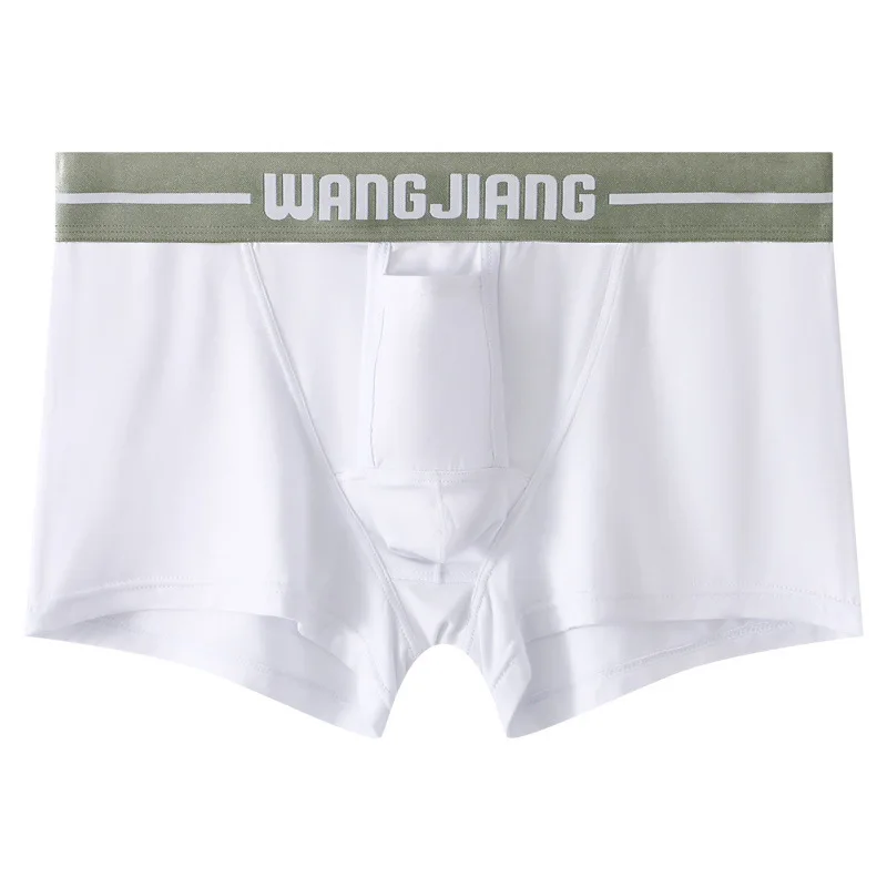 Men Dual Separated 3D Pouch Boxer Shorts Ball Lift Reduce Sensitivity Elastic Waist Sports Home Wear Male Underwear Trunks