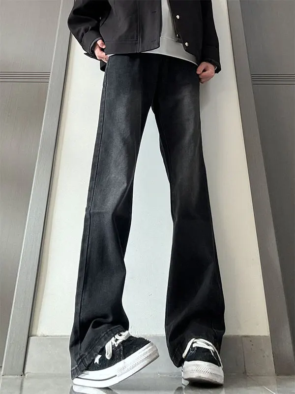 

Slim Fit Micro Flare Jeans Men's Autumn Winter American High Street Vibe Pants Clean Fit Narrow Straight Leg Jeans