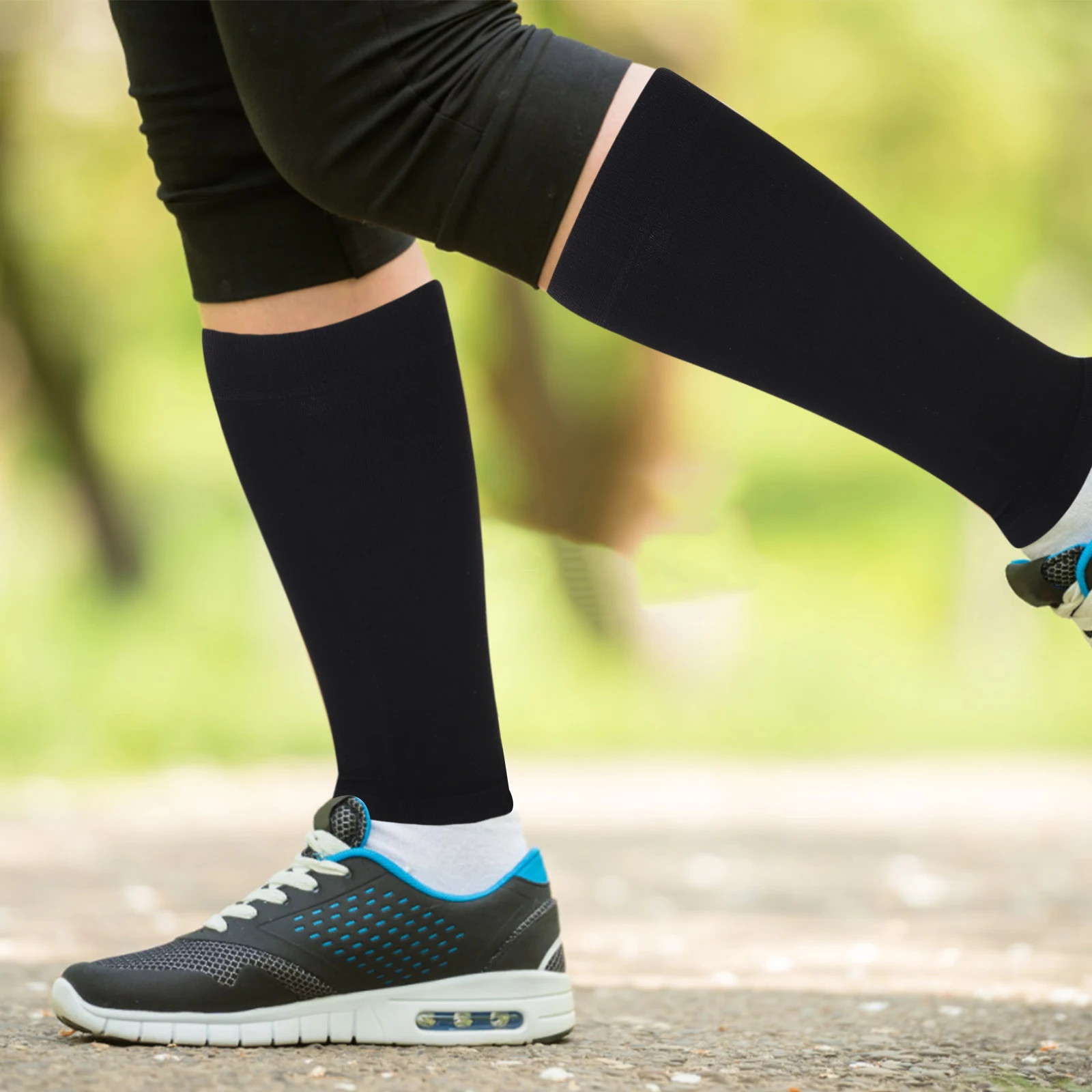 

3pcs 3 Pairs Wide Calf Compression Sleeve Football Leg Support Shin Splint Protection Breathable Elastic Sports Leg Braces For
