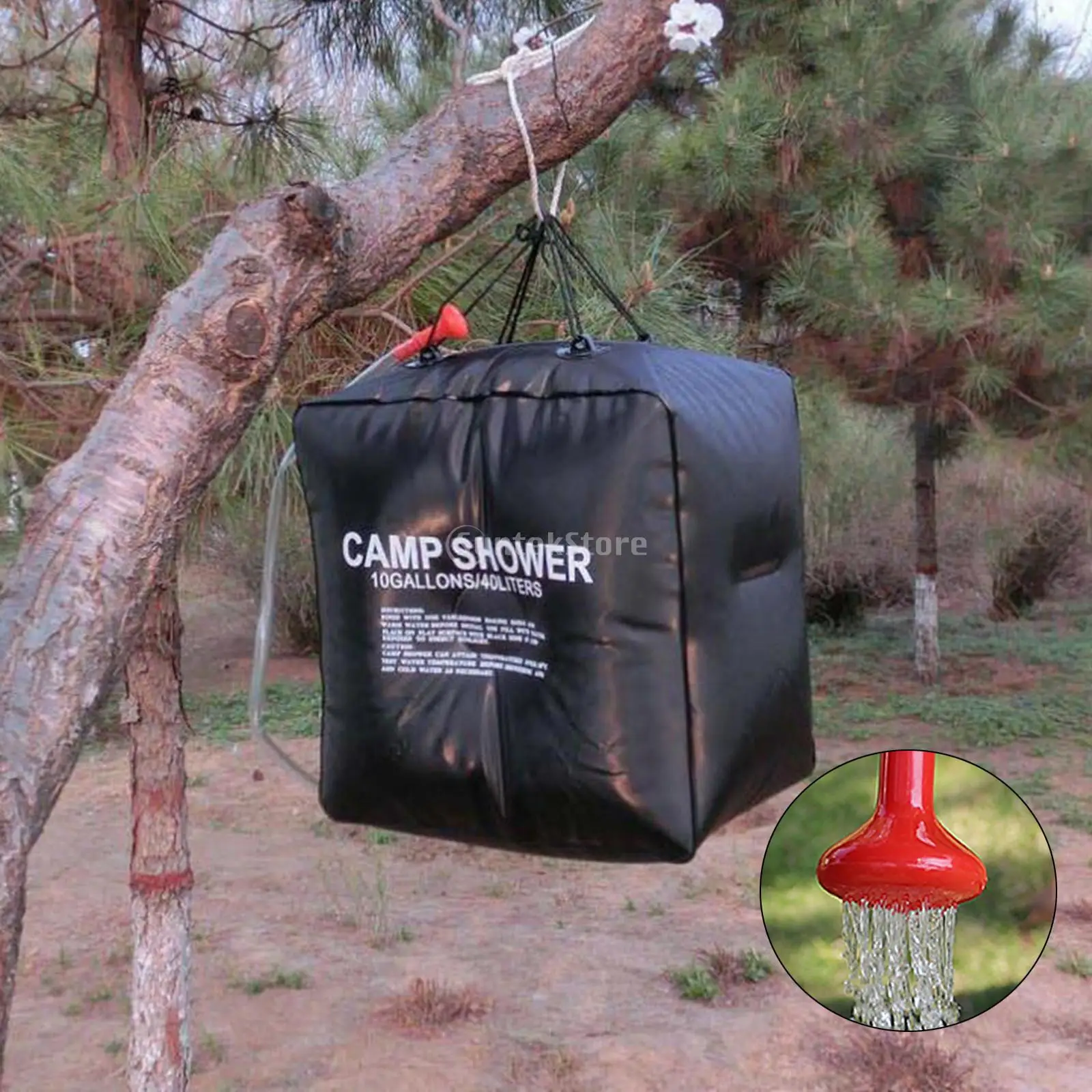 Imagem -06 - Portátil Dobrável Solar Banho Bolsa de Água Camping Shower Bolsa ao ar Livre Praia Caminhadas Viajando 5l 20l 40l
