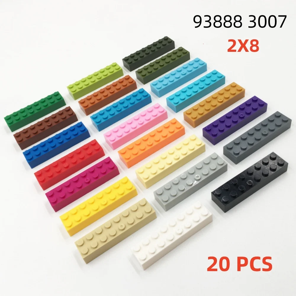 

20 Pcs/lot Buildings Blocks 93888 3007 Brick 2 x 8 DIY Assmble Collections Bulk Modular GBC Toy For High-Tech MOC Set