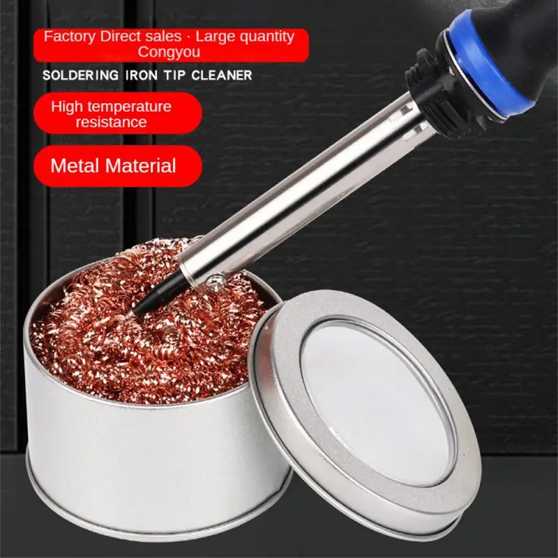 

Desoldering Cleaning Ball Soldering Iron Mesh Filter Cleaning Nozzle Tip Copper Wire Cleaner Ball Metal Dross Box Clean Ball