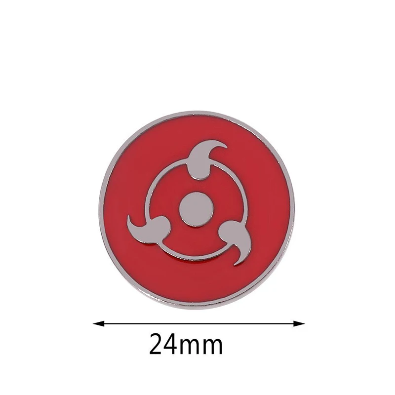 Anime Naruto Emaille-Anstecker Akatsuki Roter Wolken-Sharingan Symbol des Dorfes der Blätter Metall-Brosche Abzeichen Rucksack-Reversnadel Sammlerstücke Geschenke – Detail 2