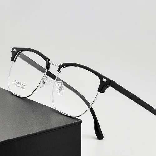 Imagen 2 del producto Gafas graduadas ópticas para hombre y mujer, anteojos Retro a la moda, gafas ultraligeras de aleación TR90, montura para miopía e hipermetropía