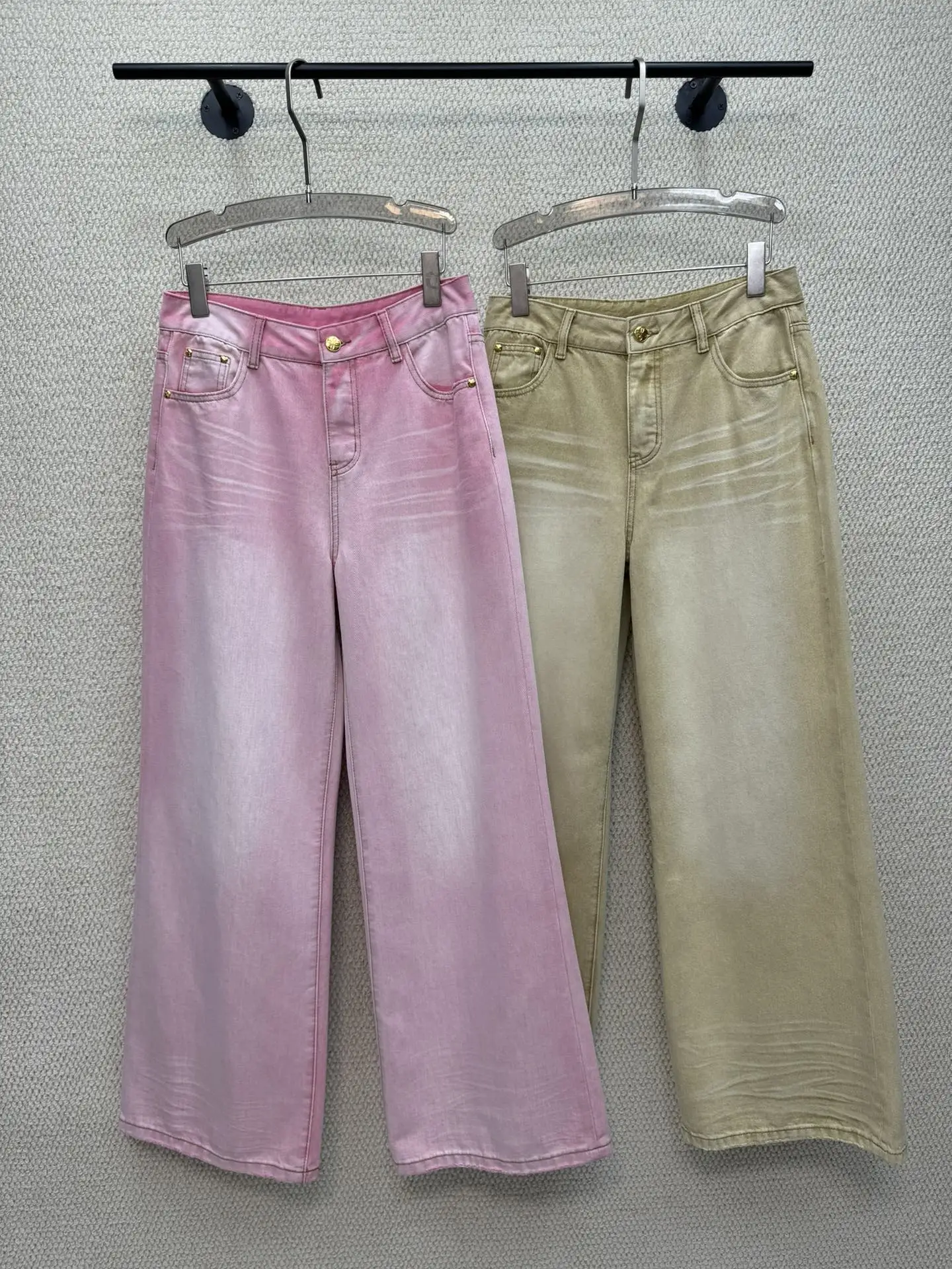 

Модные повседневные джинсы с градиентным розовым переходом, рваные, прямого кроя, свободные, с эффектом похудения, с высокой талией, женские летние джинсы