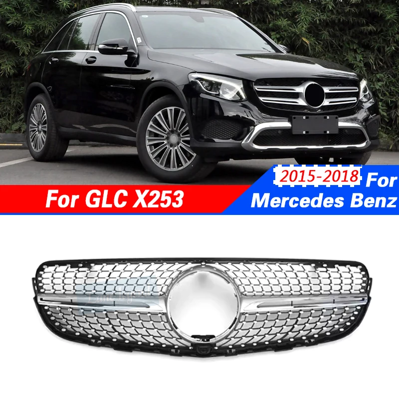 

Front Bumper Radiator Diamond Style Grille For Mercedes Benz GLC Class X253 2015-2018 Facelift Tuning Accessories