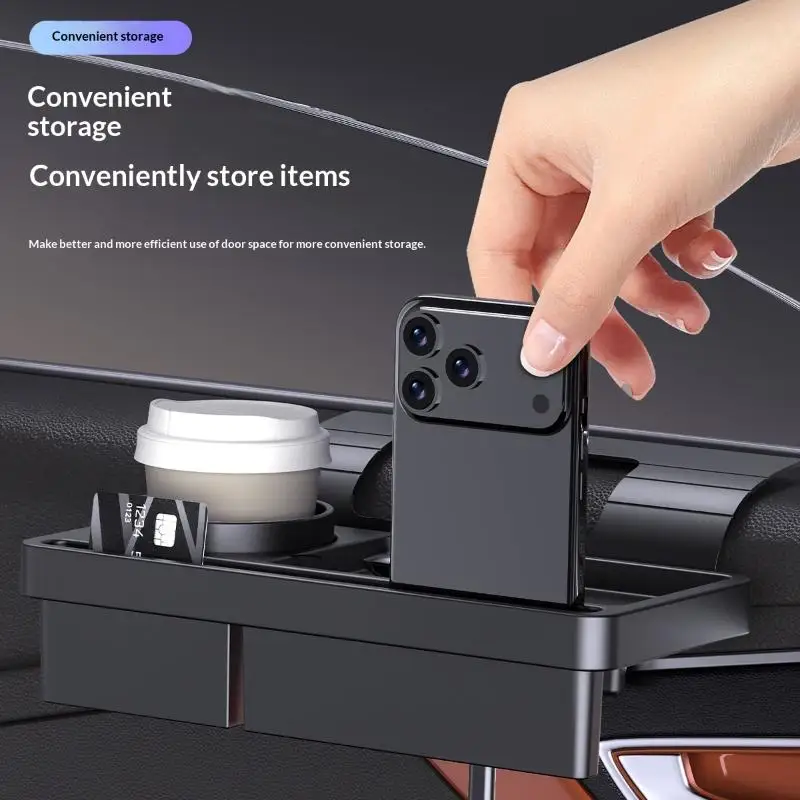 New Portable Car Door Cup Holder Auto Side Window Drink Bottle Stand Phone Key Organizer With Dual Slot Accessories