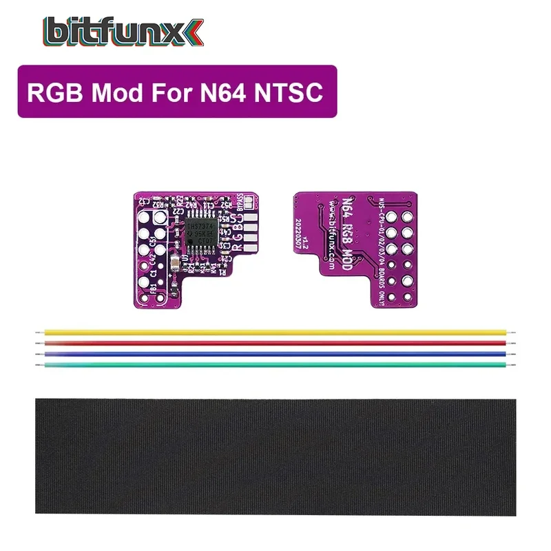 BitFunx RGB MOD Kit For Nintendo 64 THS7374 Amp Mod For N64 NTSC Game Consoles