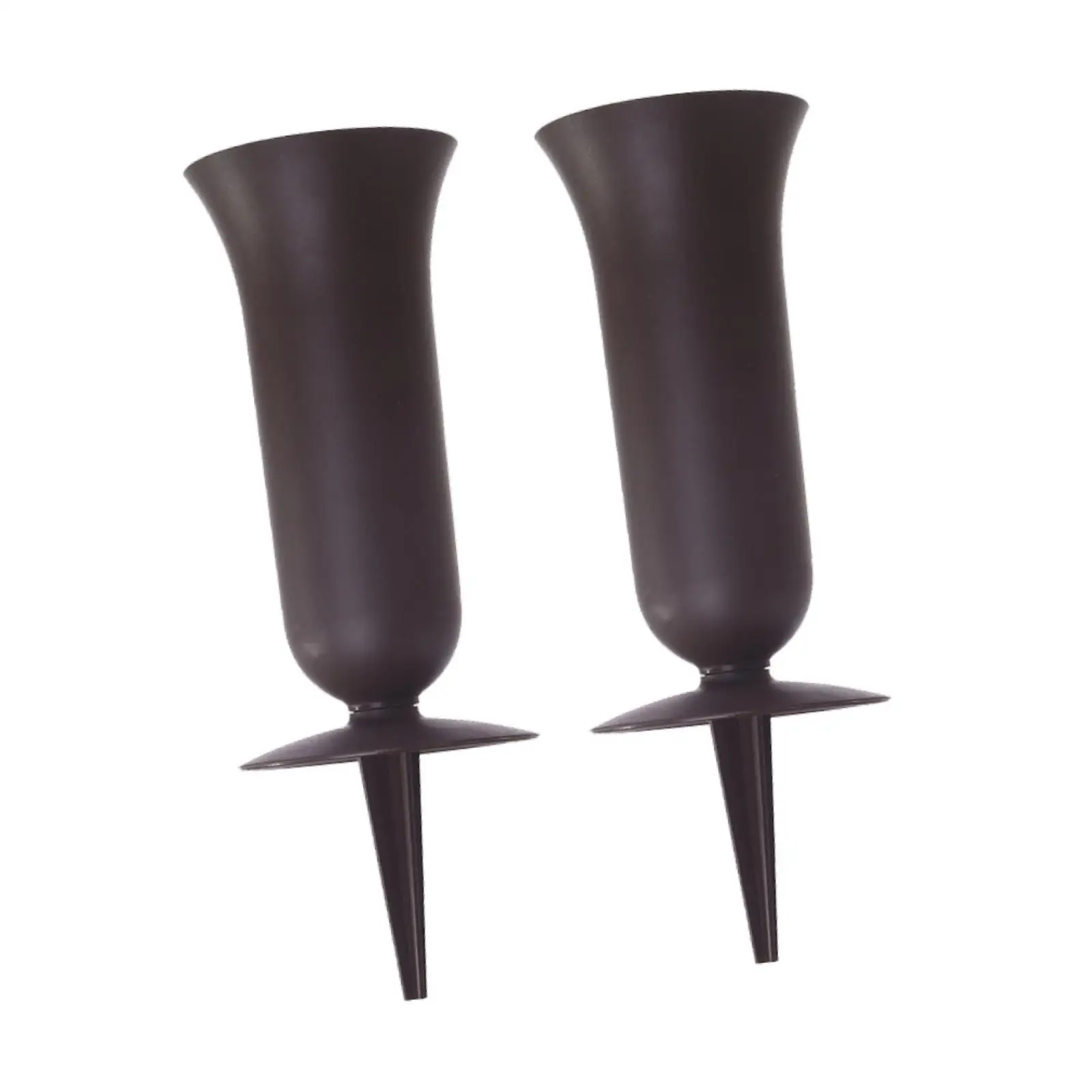 2x Cemetery Vase Funeral Flower Holder Tombstone Convenient Decoration Lightweight Container Memorial Cone Vase with Stake