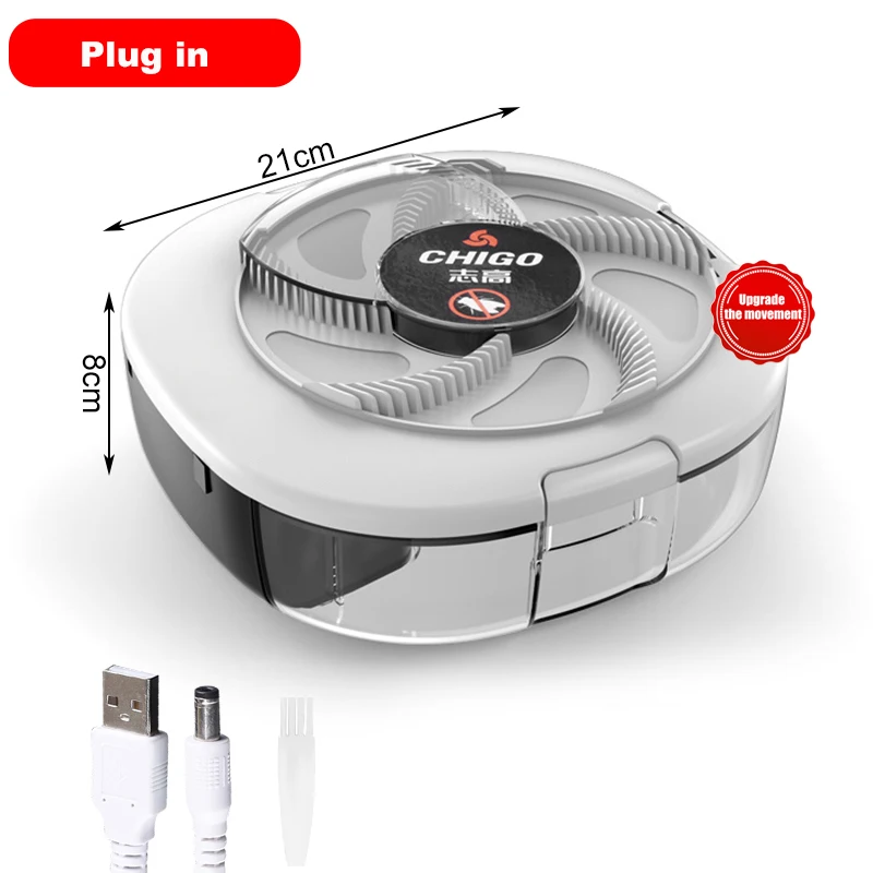 NONE CHIGO Fliegenfänger, wiederaufladbar/USB, elektrische Fliegenfalle, Sicherheit, Innenfliegenfalle, Outdoor, Insekten, Schädlingsfangwerkzeug für Küche, Garten 3