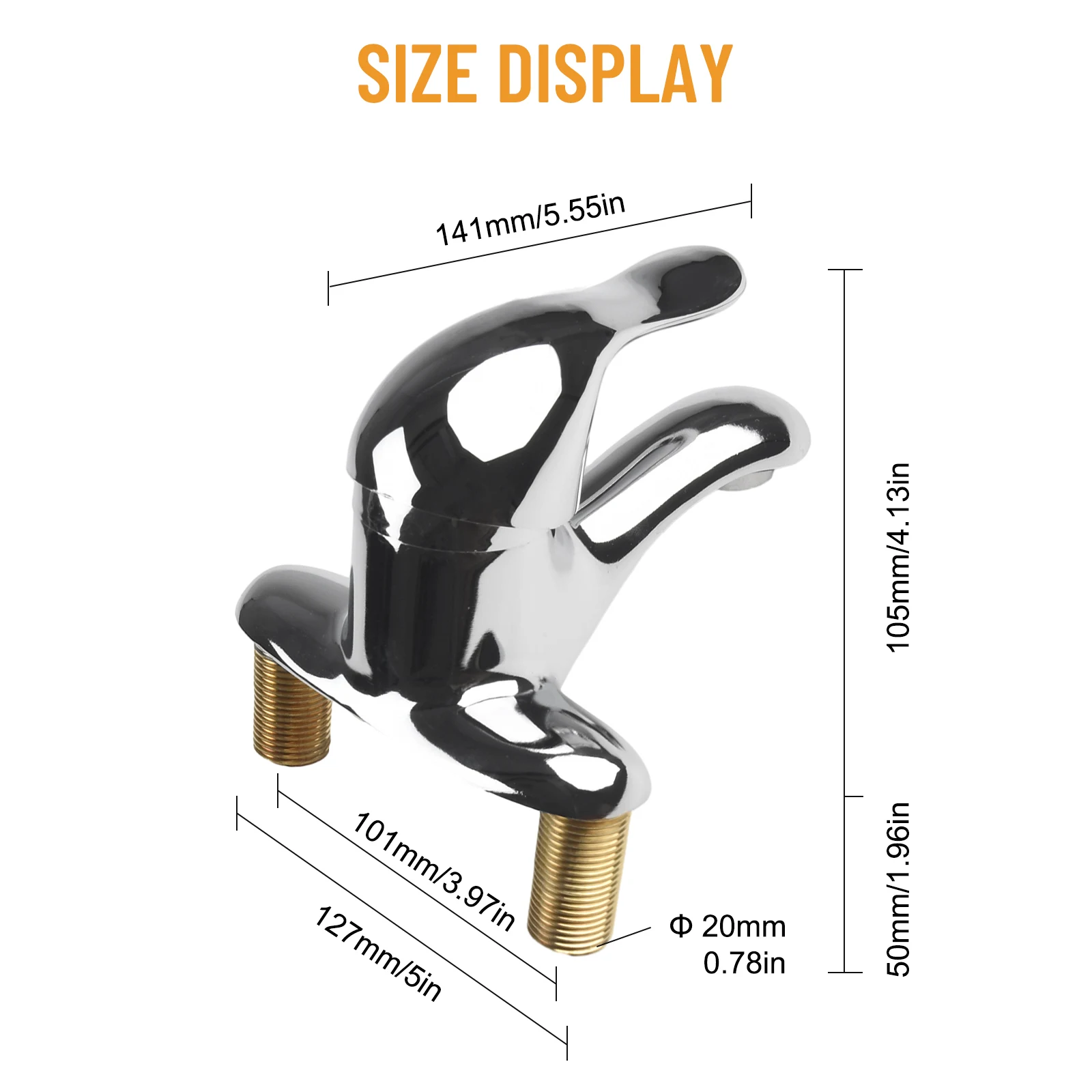 

Plastic Steel Basin Faucets Chrome Deck Mounted Hot Cold Water Dual Hole Mixer Tap Vanity Bathroom Sink Faucets