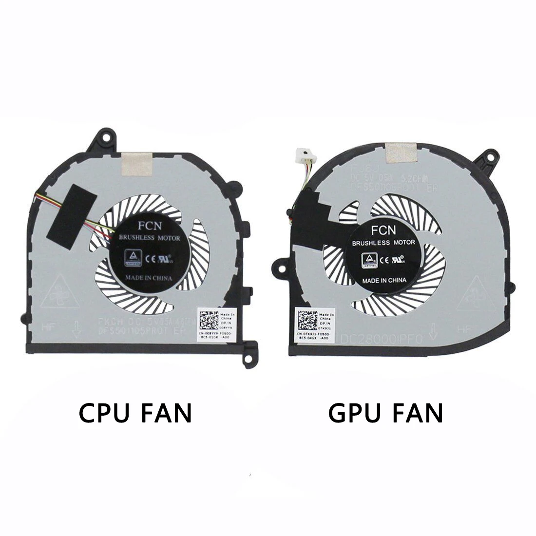 

NEW CPU GPU Cooling Fan 008YY9 0TK9J1 DC5V For Dell XPS 15 9570 Series 1-Pair