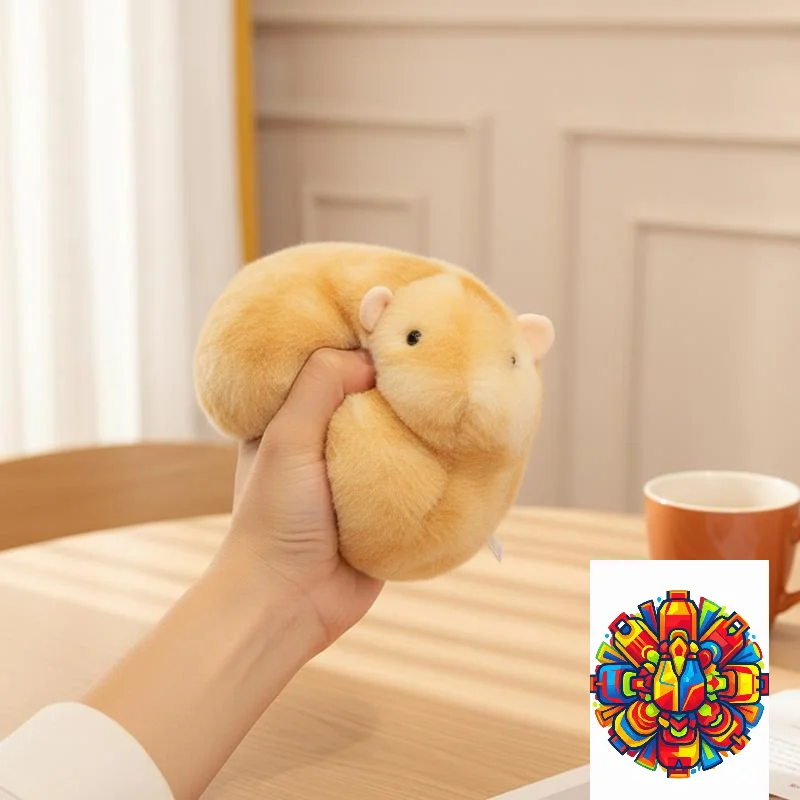 Cartoon Golden Hamster Plush Toys Super Soft Squeeze Toy Round Cozy Animal Doll Home Decoration