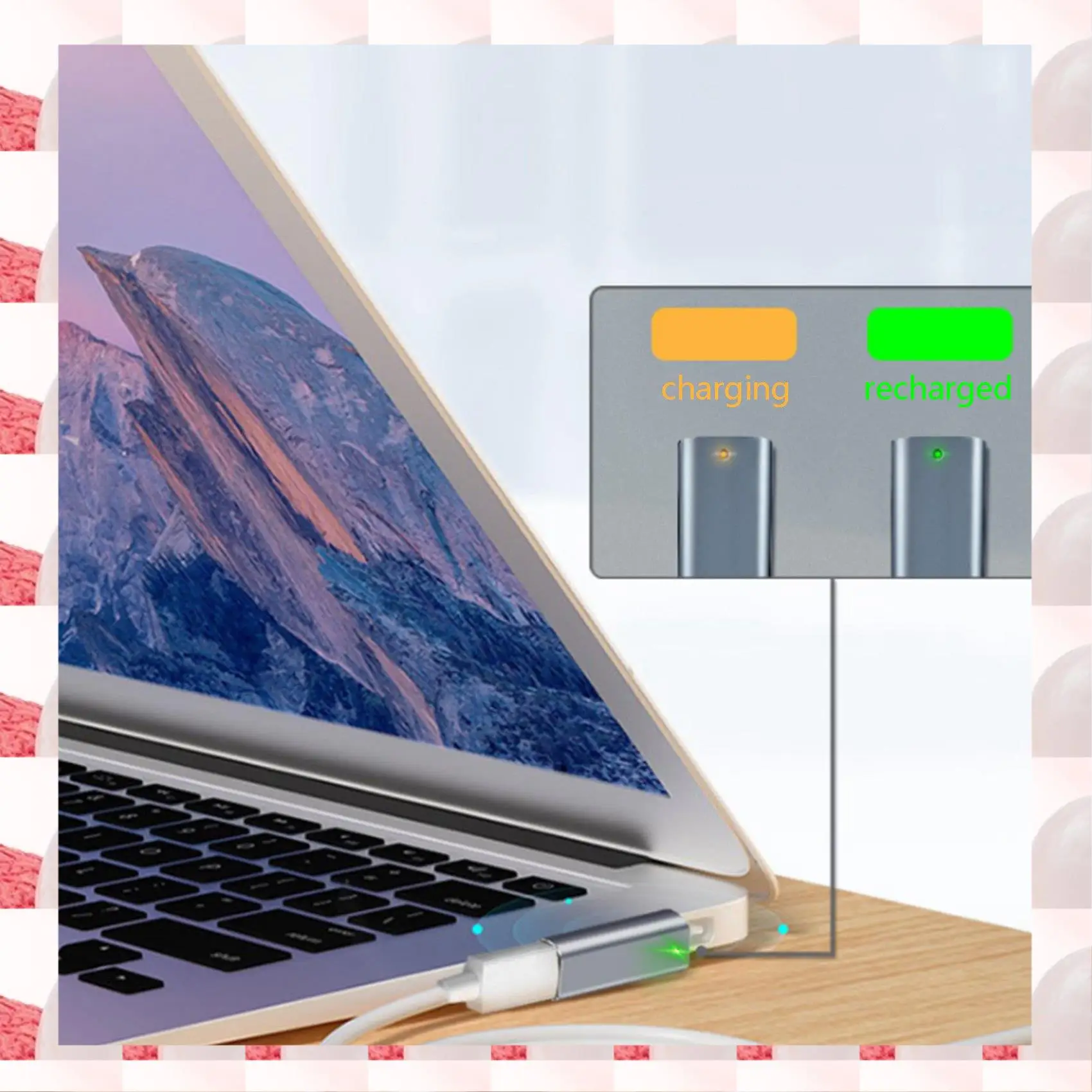 ABGN для ноутбука MAC Type-C «мама» на магнитный мужской адаптер для ноутбука с индикатором PD Trick адаптер для Magsafe2