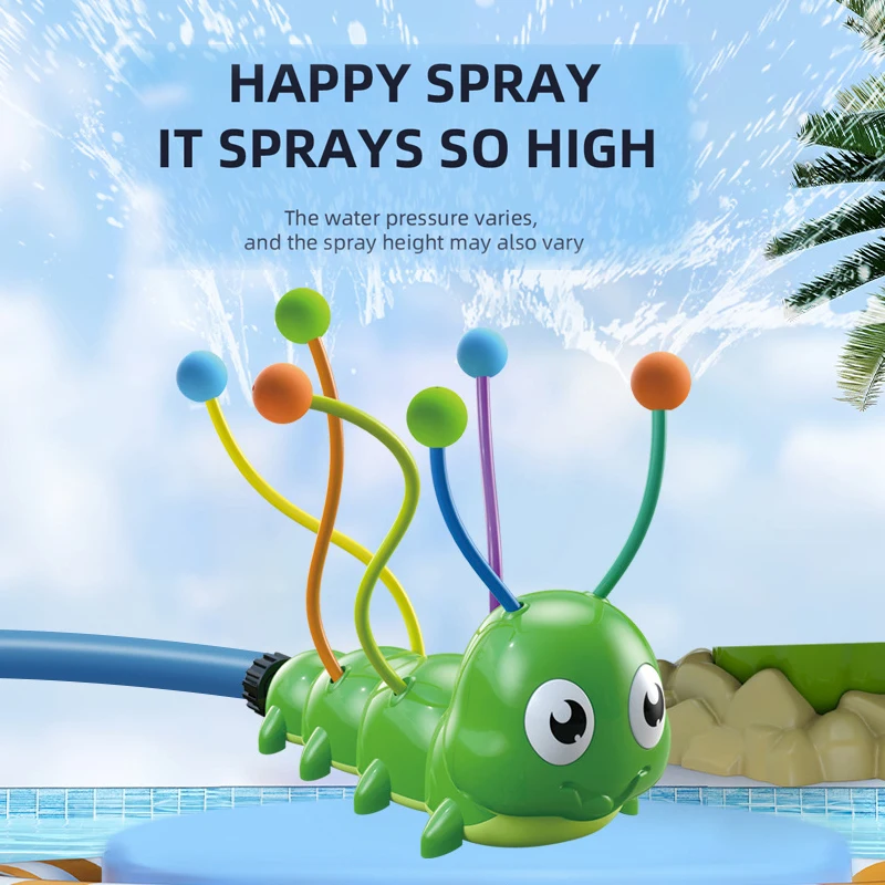 Lanzador de oruga automático, rociador para niños, juego de agua, juguete para salpicaduras, interacción divertida, juego de césped y jardín, regalos al aire libre