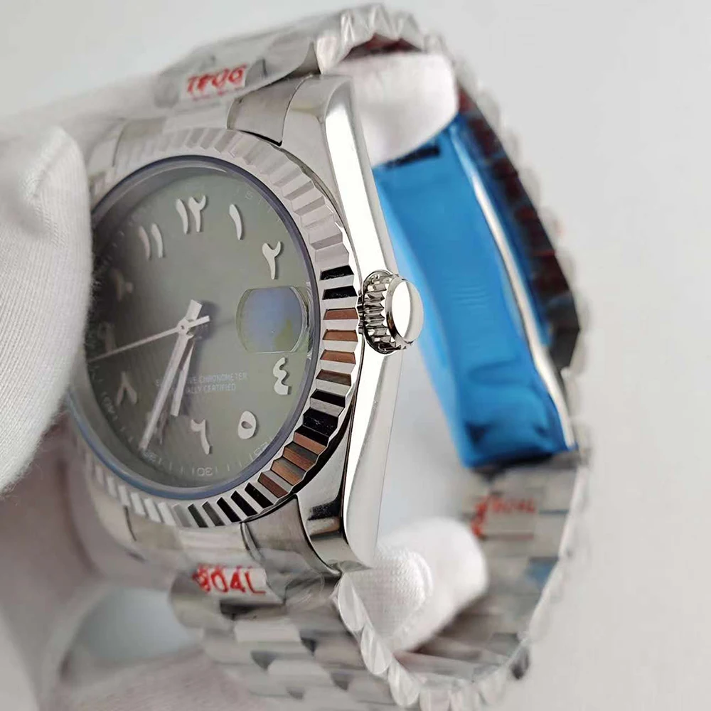 NH35 dial Arab 36/39mm casing baja tahan karat jam tangan mekanis menginstal jam tangan gerakan NH35