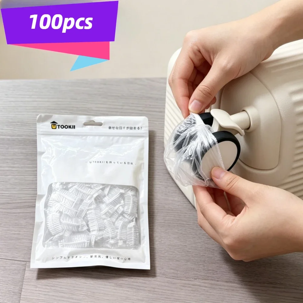 50/80Pcs Homefish Dustproof Luggage Wheel Covers Disposable Travel Trolley Suitcase Wheel Protective Covers