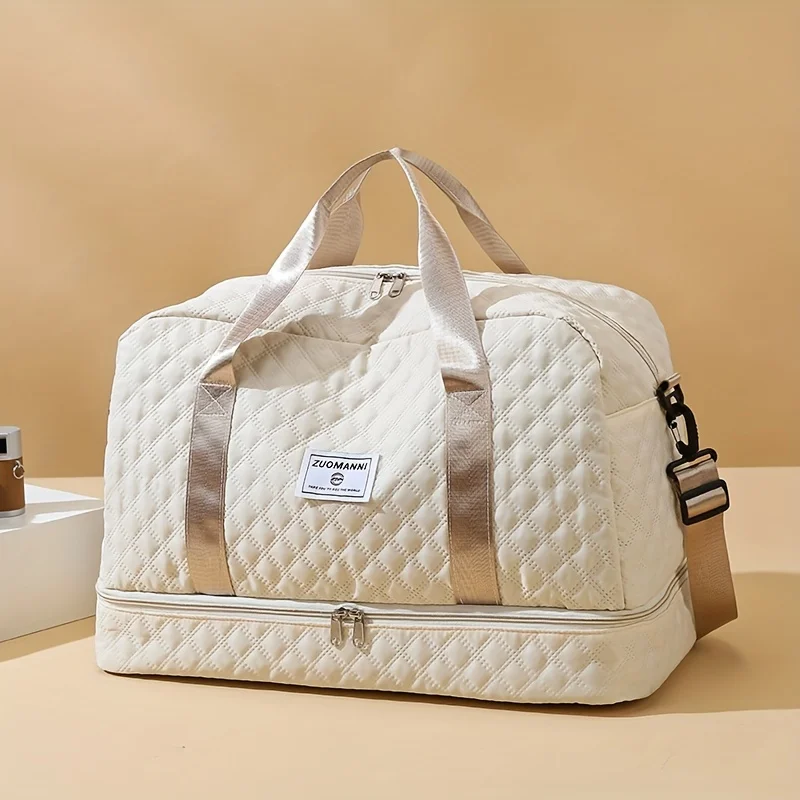

Lightweight Gym Pattern Luggage Bag Portable Overnight Weekender Tote Handbag Large Capacity Travel Duffle Bag