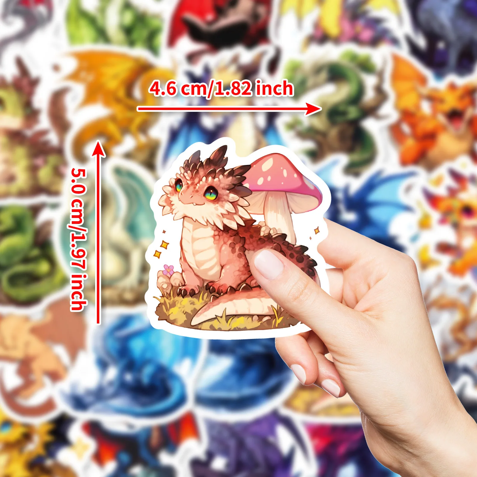 50Pcs Digital Dinosaur Stickers Kids Creative Stickers Dinosaur Series DIY Notebook Graffiti Decoration