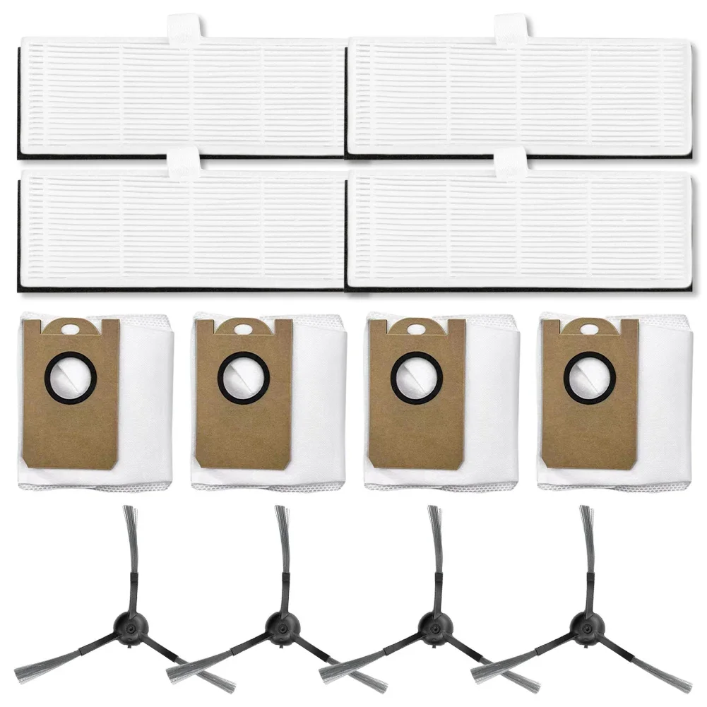 4 مجموعات الجانب فرشاة تصفية كيس لجميع الغبار طقم قطع غيار ل Xbot جهاز آلي لتنظيف الأتربة اللوازم المنزلية أدوات التنظيف