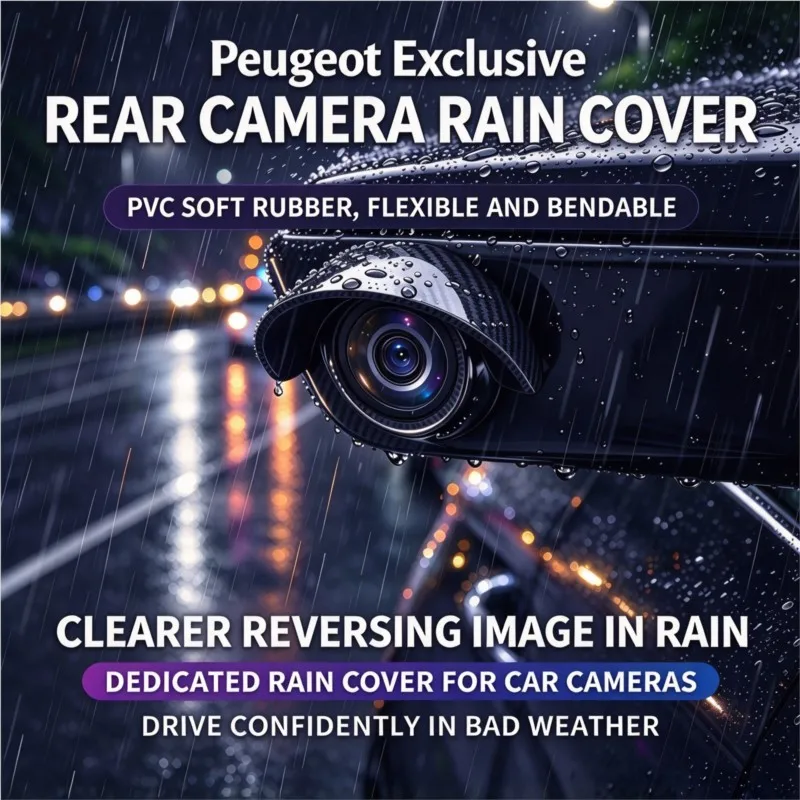 PVC Car Rear View Camera Rain Visor Hood Waterproof Protective Cover For Peugeot 206 307 308 3008 207 208 407 508 2008 5008 107