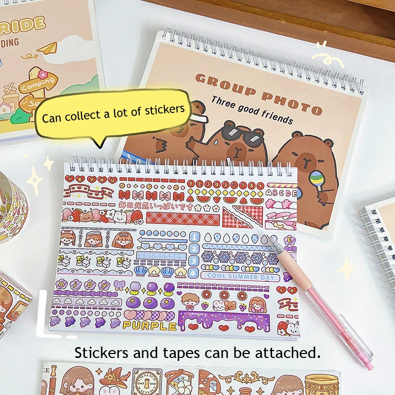 Capybara Release PleSticker, Paper Notebook Sticker, Tape Collection Ple, Sketchbook Supplies, Korean Staacquering