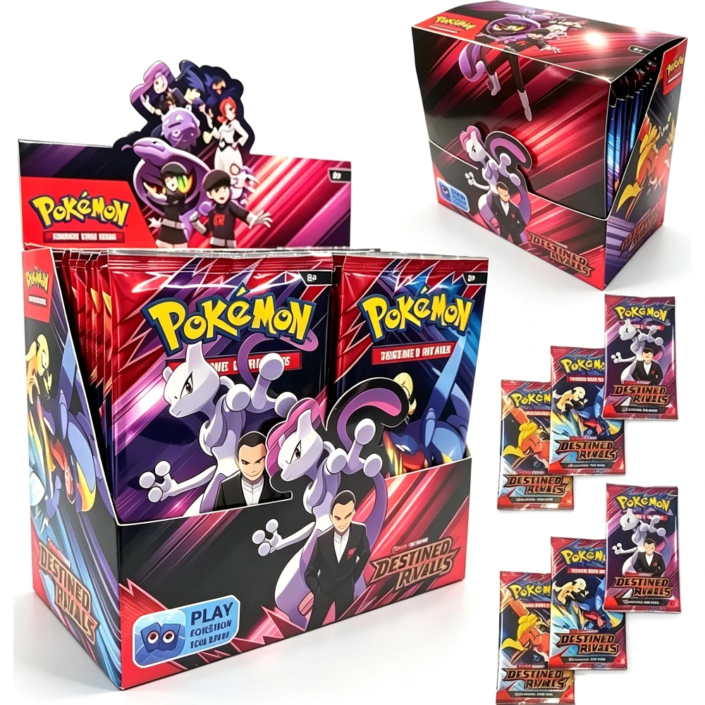 30pcs TCG Booster Cards Bright Stars Prismatic Evolutions Paldean Fates English Rare Holo Battle Trading Gift for Kids