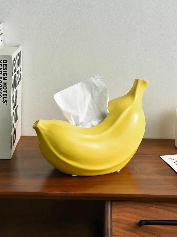 Banana tissue box ornament, high-end living room, bedroom room, home pumping carton ornament