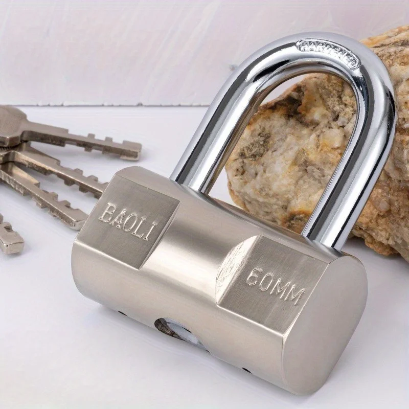 Stainless Steel Waterproof C-Class Copper Core Hammer Lock, Rust-Resistant Anti-Theft Security Padlock with 4 Keys for Cabinets
