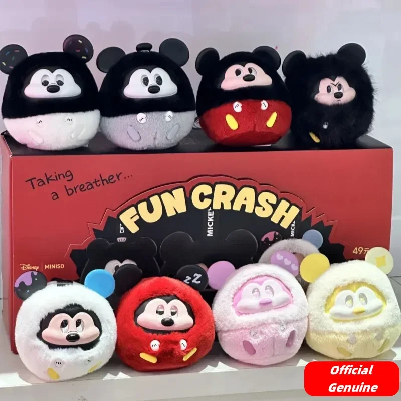 

Authentic Miniso Disney Mickey Fun Collision Series Plush Blind Box Vinyl Doll Bag Pendant Cartoon Surprise Boxes Mystery Gift