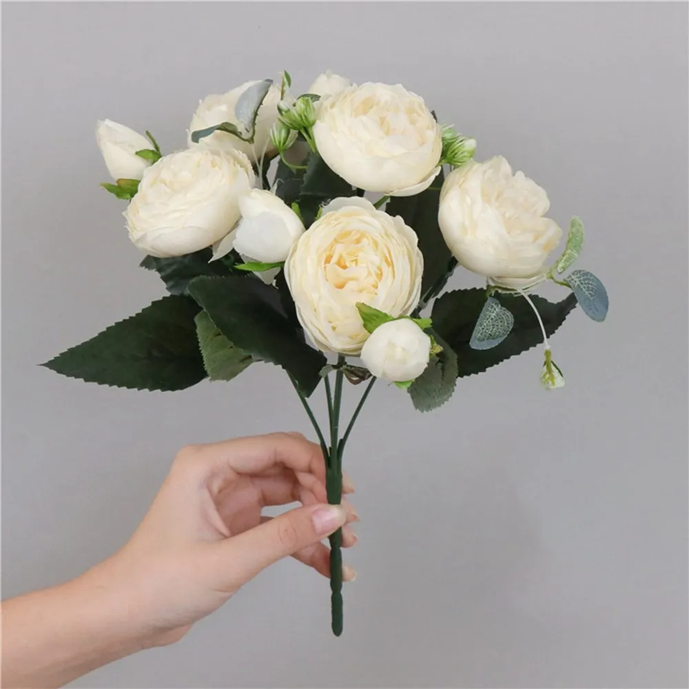 30CM Gefälschte Rosen Seide Pfingstrose Künstliche Blumen Günstige Neue Jahr Weihnachten Dekorationen Vase für Home Hochzeit Braut Bouquet innen – Detail 19