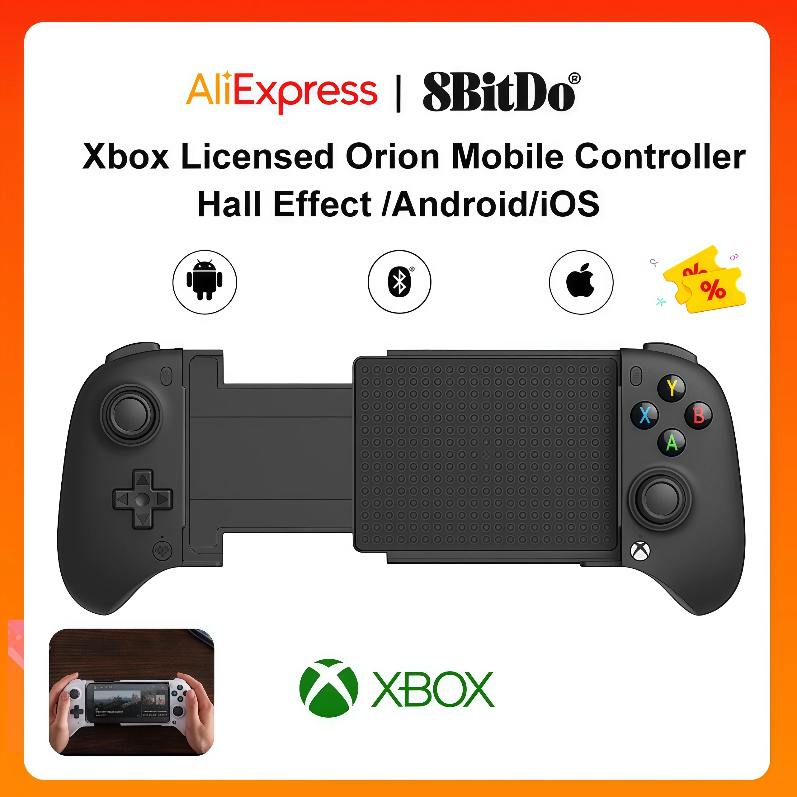 

8BitDo НОВЫЙ мобильный игровой контроллер Ultimate Bluetooth Xbox Edition для Android с джойстиками с эффектом Холла и триггерами зала