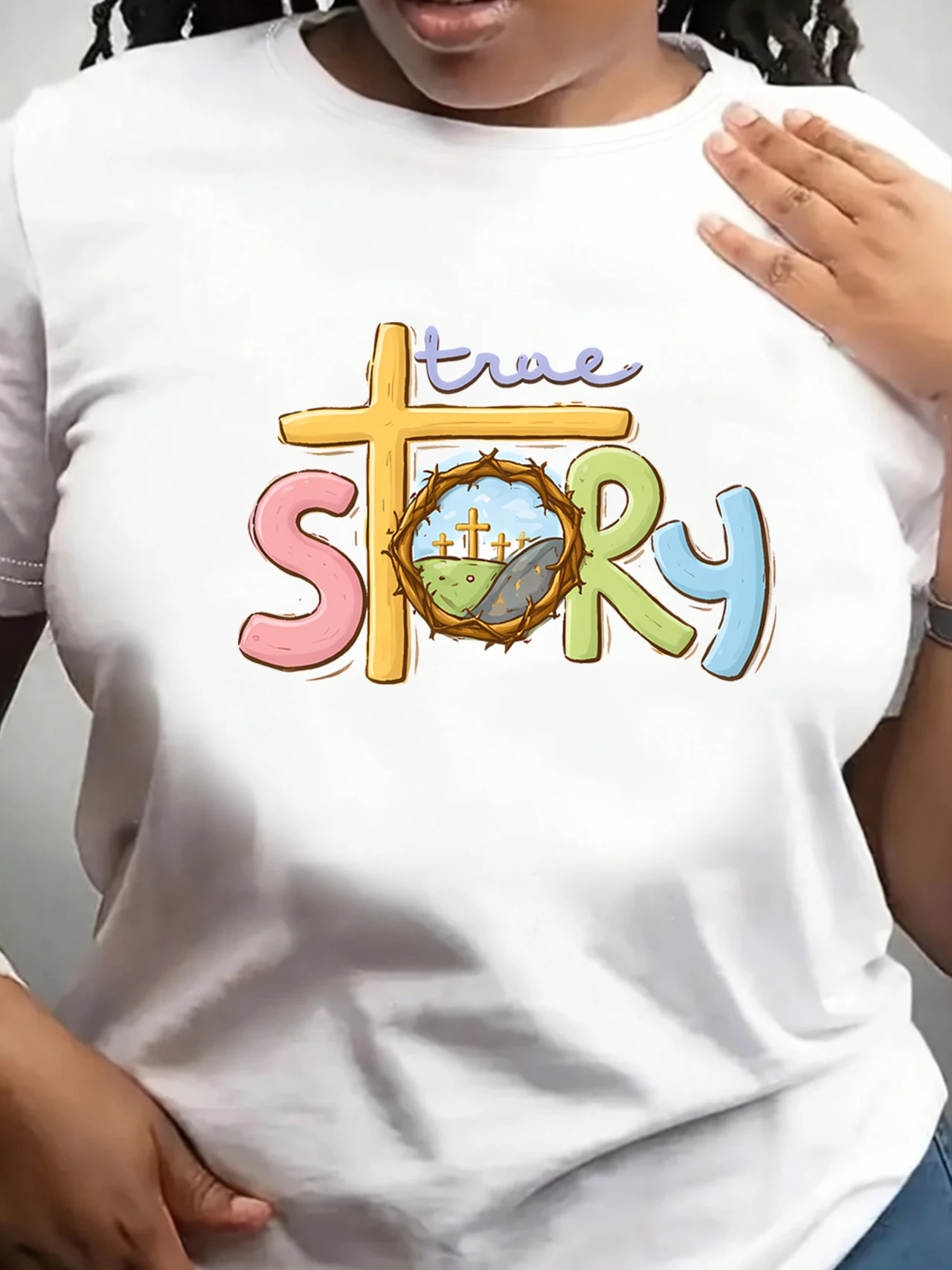 

【ZXH1125】Creative letter printed plus size women's round neck T-shirt summer casual short sleeved top street fashion versatile