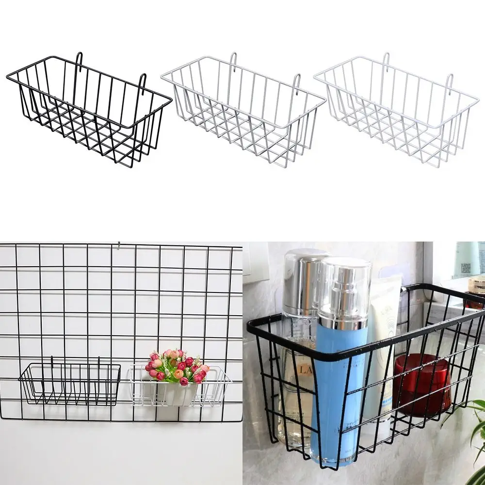 Hanging Grid Storage Rack Display Racks Panel Basket Multifunctional Storage Baskets For Bathroom Kitchen