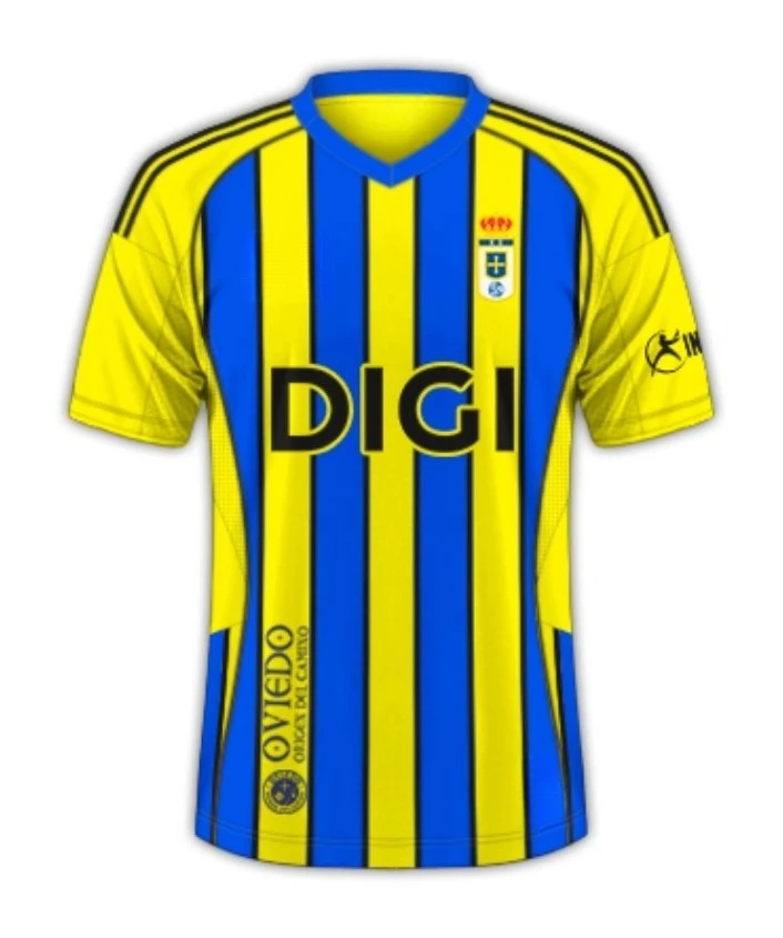 25_26 Real Oviedo Camisetas local y visitante, camisetas de portero, camisetas casuales transpirables para fanáticos de los deportes, unisex y para niños