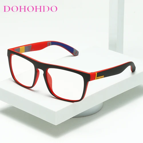 Gafas cuadradas Unisex con bloqueo de luz azul para hombres y mujeres, gafas ópticas fotocromáticas para computadora, cambio de Color