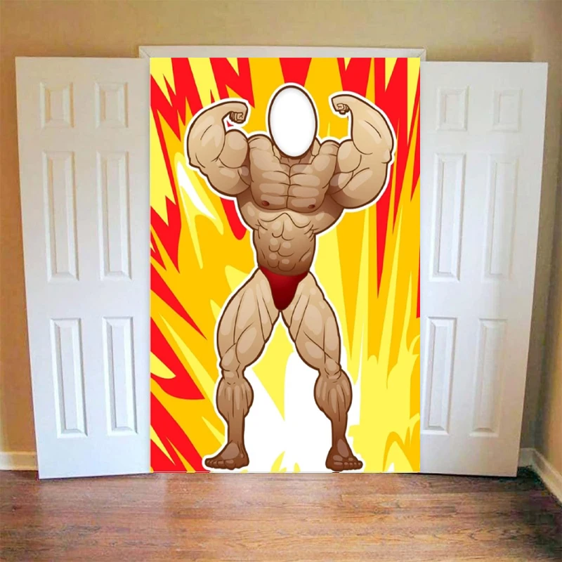 Fitness Photography Backdrop Bodybuilder Pretend Play Game Gym Exercise Sports Wrestling Background Party Backdrop Wall Banner