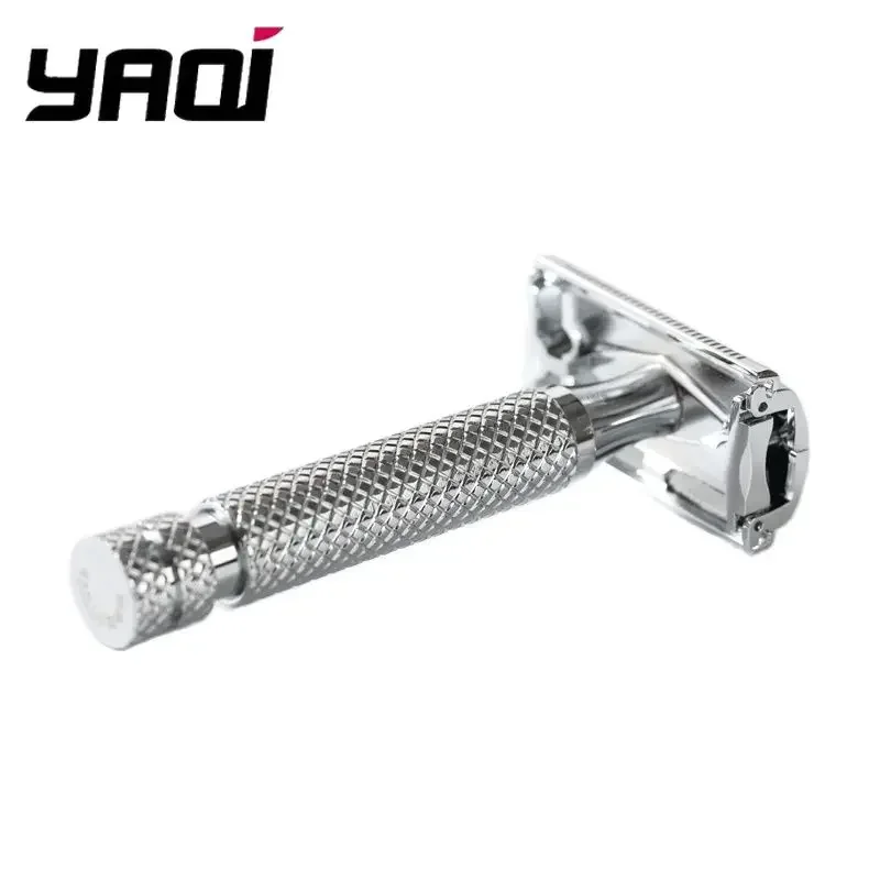 YAQI Monarch Chrome Color Safety Razor and Shaving Soap Kit for Facial Cleansing