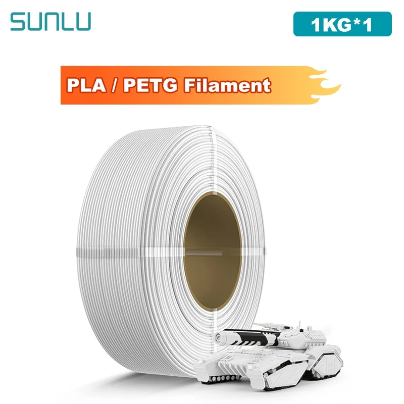 SUNLU 1 kg PLA/PETG-Filament 1,75 mm 1 kg ohne Tablett, 3D-Drucker-Filament für 3D-Drucker und 3D-Stift, Refll-Filament