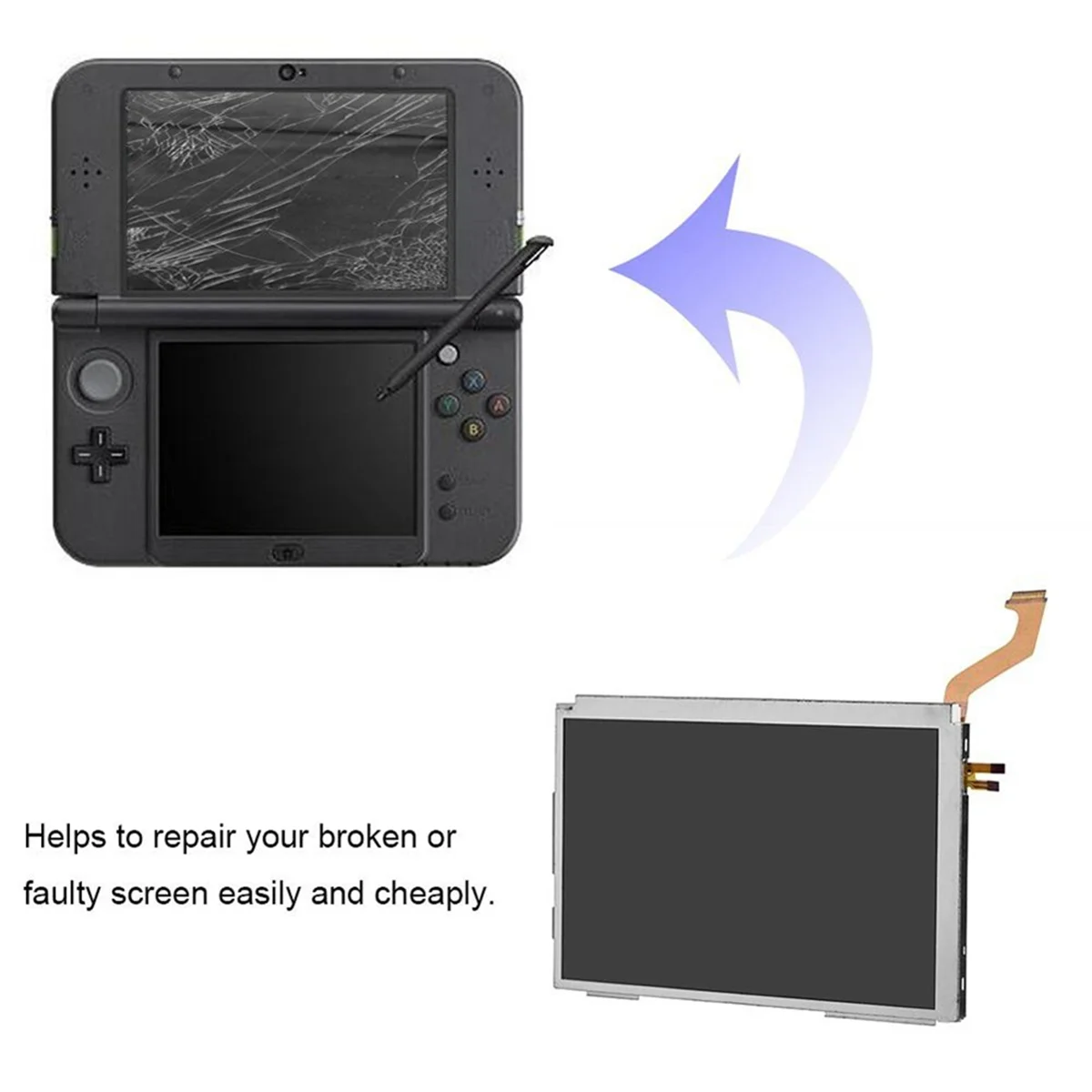 Tela LCD superior superior para 3DS XL 3DS LL Peças de reposição da tela LCD superior_A02I