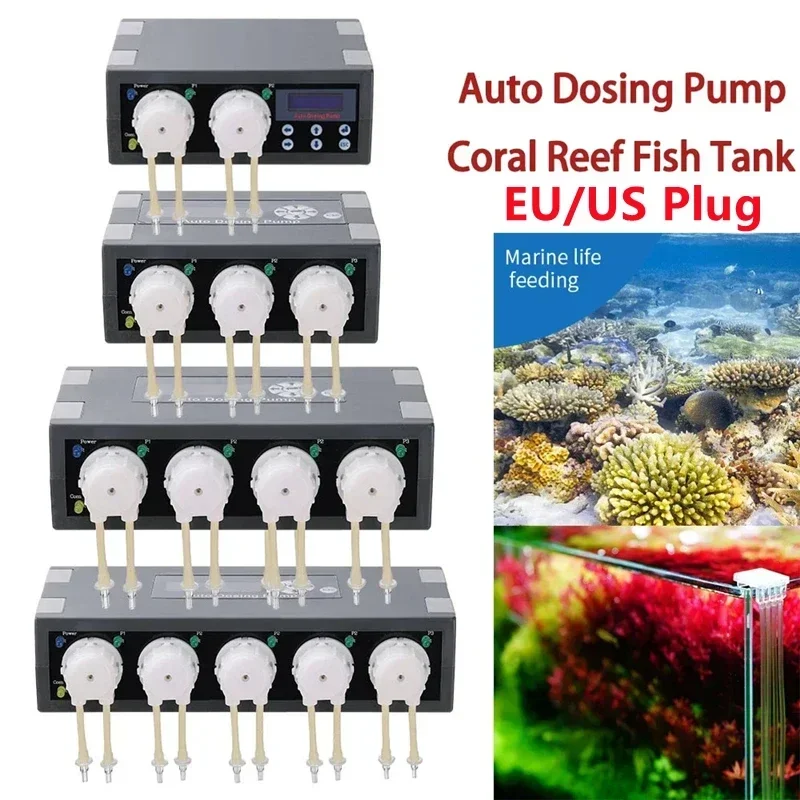 Bomba dosificadora automática peristáltica de múltiples cabezales, máquina automática de tanques de peces de Coral para acuario marino de recife de precisión DP2 DP3 DP4 DP5 D3S