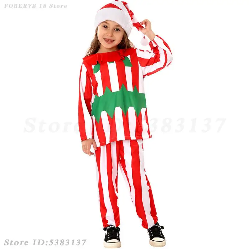 Abito da Babbo Natale per bambini, regalo di Natale, pigiama, per ragazzi e ragazze, Halloween, Natale, Capodanno, vestiti da festa, costume da spettacolo per bambini