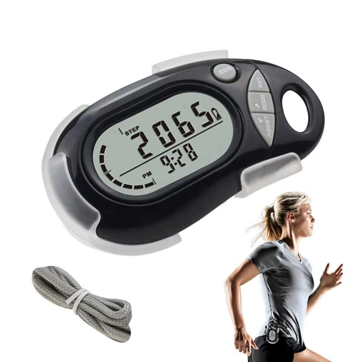 Clip On Pedometer Simple Step Counter With Large Digital Display Removable Clip Step Tracker Accurate Step Counting  Men